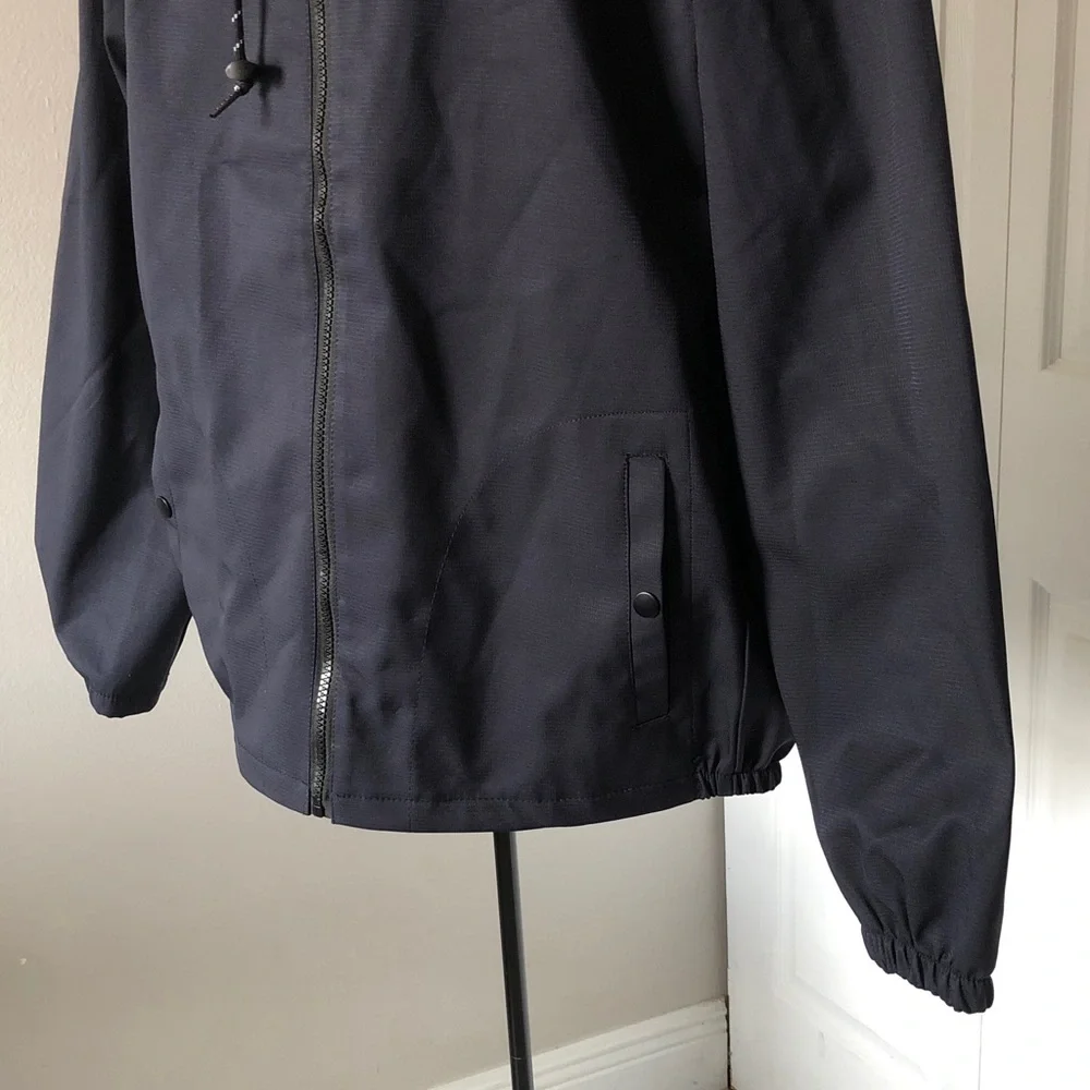 Nomad Men's Tech Fleece Lined Hooded Heavyweight Windbreaker | Navy Blue | L